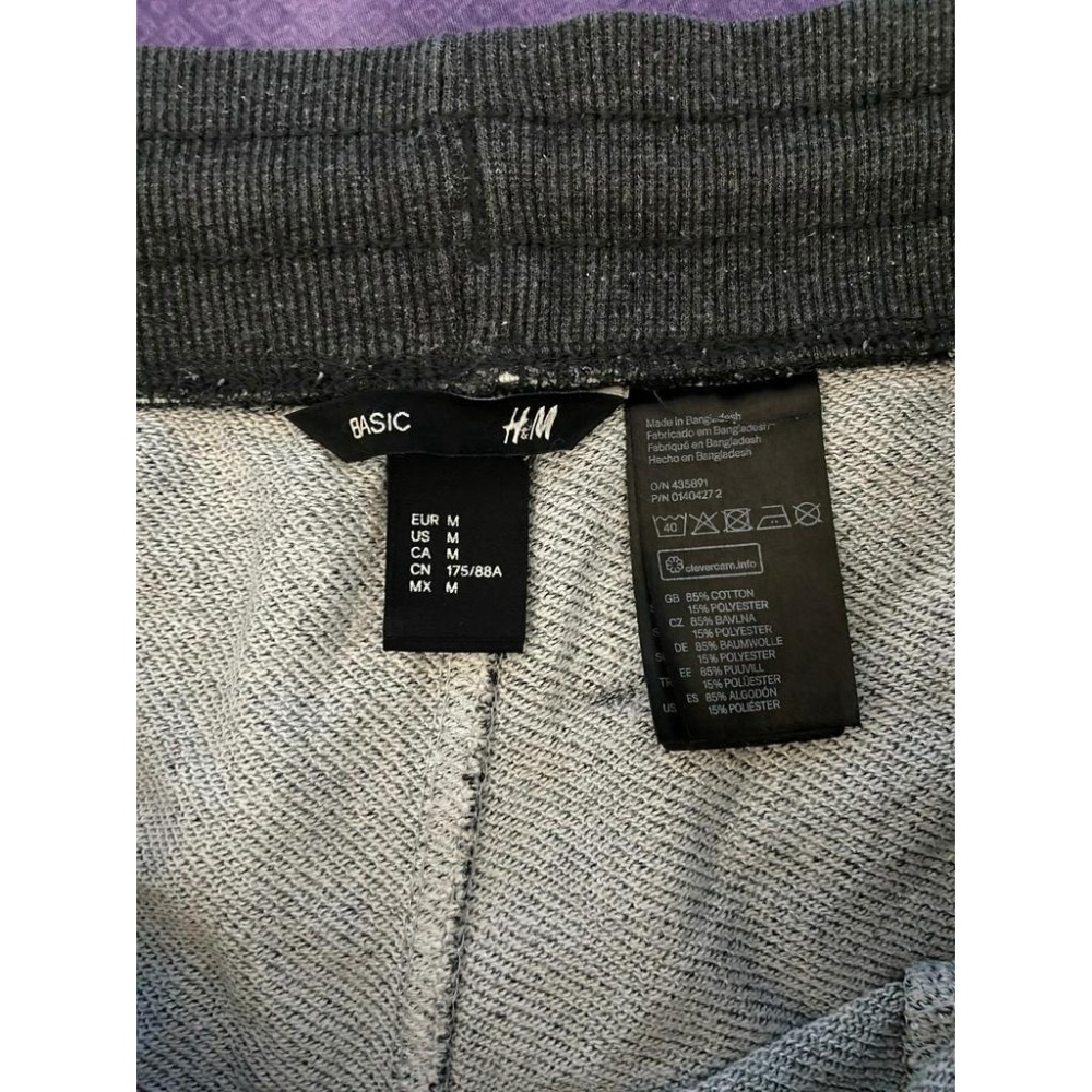 二手 男 H&M 休閒長褲 麻花深灰色 M號 束口 居家 運動 瑞典 品牌 台灣 門市古著-細節圖4