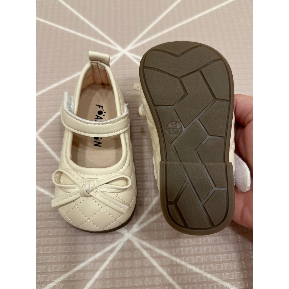 （二手）小香風菱格紋皮繩蝴蝶結公主鞋-細節圖4