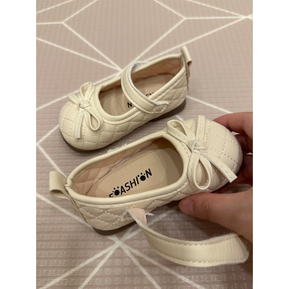 （二手）小香風菱格紋皮繩蝴蝶結公主鞋-細節圖5