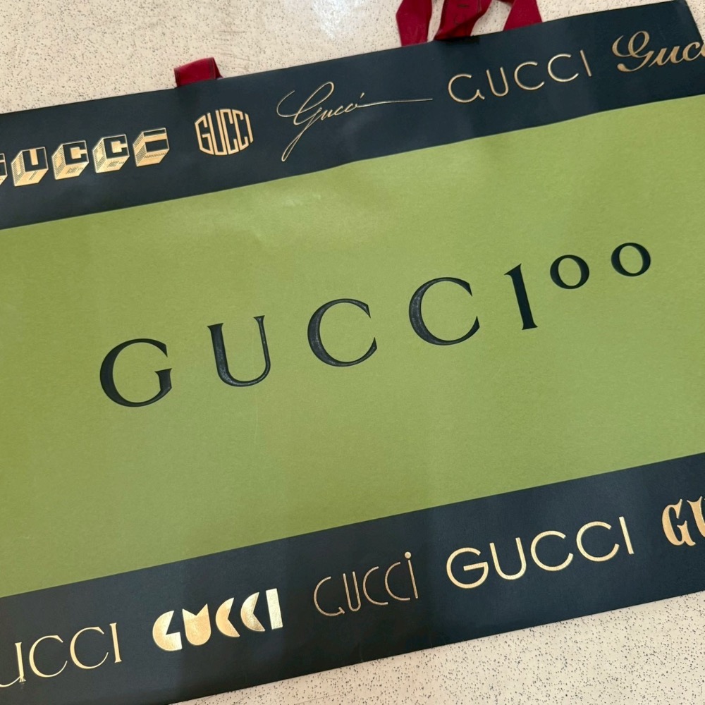 【GUCCI 古馳 專櫃紙袋】精品紙袋 100週年紙袋 限量紙袋 紙袋 信封 紙卡-規格圖1