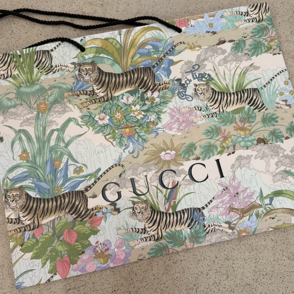【GUCCI 古馳 專櫃紙袋】精品紙袋 100週年紙袋 限量紙袋 紙袋 信封 紙卡-規格圖1