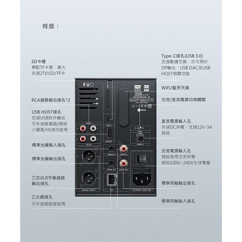 【文樂影音】FiiO R7桌上型音樂解碼播放器/6.35/4.4mm/XLR耳機輸出/光纖同軸輸入輸出 台灣公司貨-細節圖5