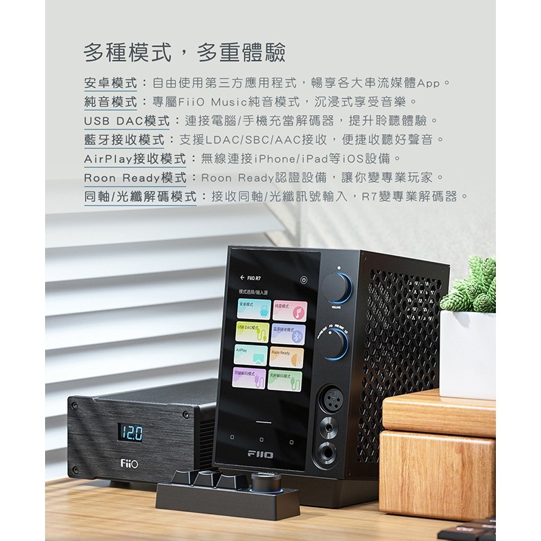 【文樂影音】FiiO R7桌上型音樂解碼播放器/6.35/4.4mm/XLR耳機輸出/光纖同軸輸入輸出 台灣公司貨-細節圖6