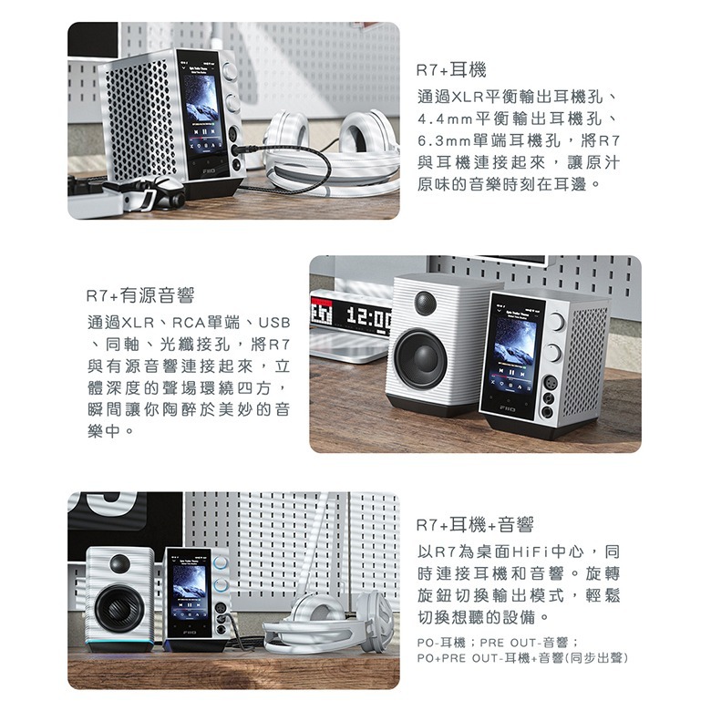 【文樂影音】FiiO R7桌上型音樂解碼播放器/6.35/4.4mm/XLR耳機輸出/光纖同軸輸入輸出 台灣公司貨-細節圖8