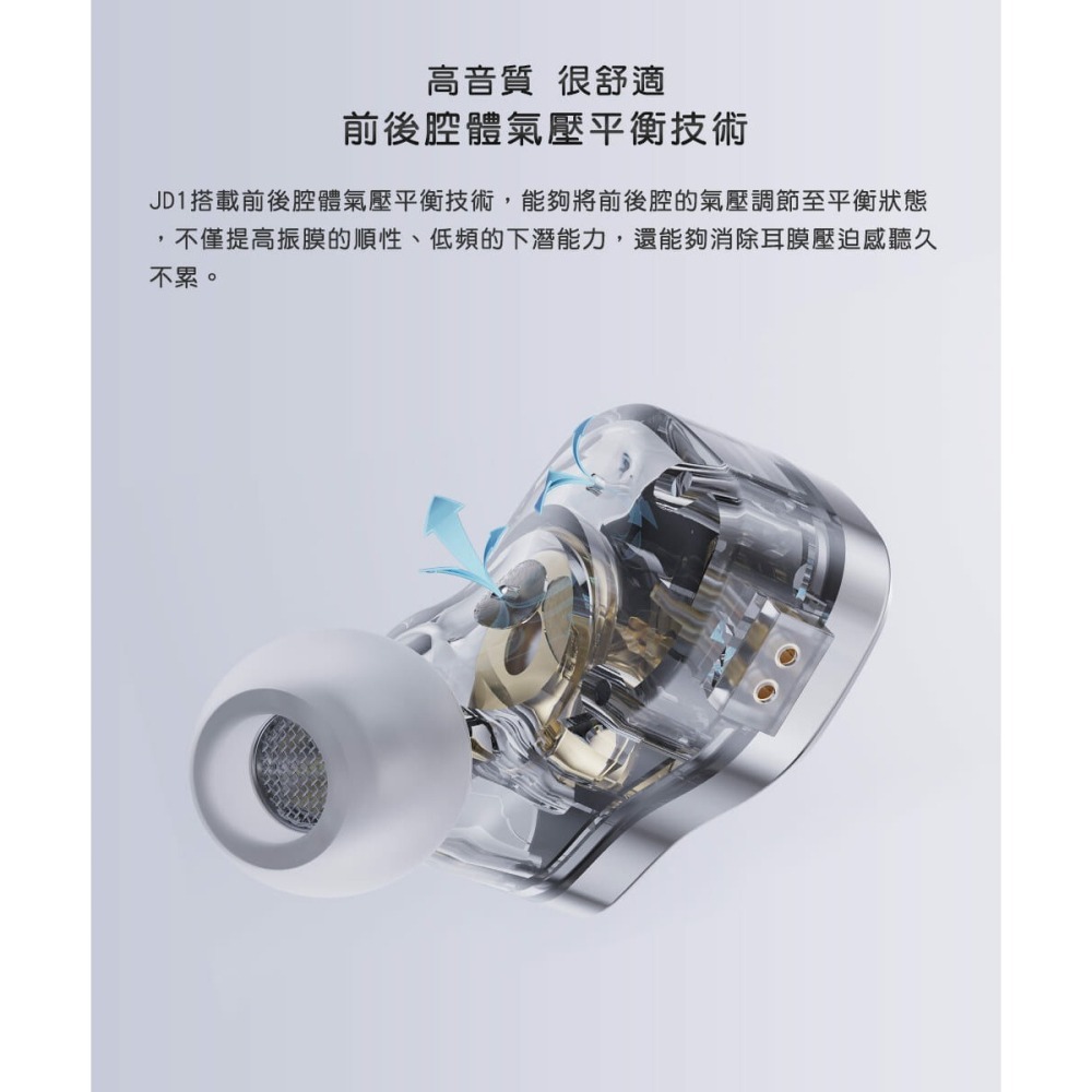 【文樂影音】FiiO JD1單動圈CIEM可換線耳機/0.78mm雙針可換線/高音質麥克風線控按鍵 台灣公司貨-細節圖5