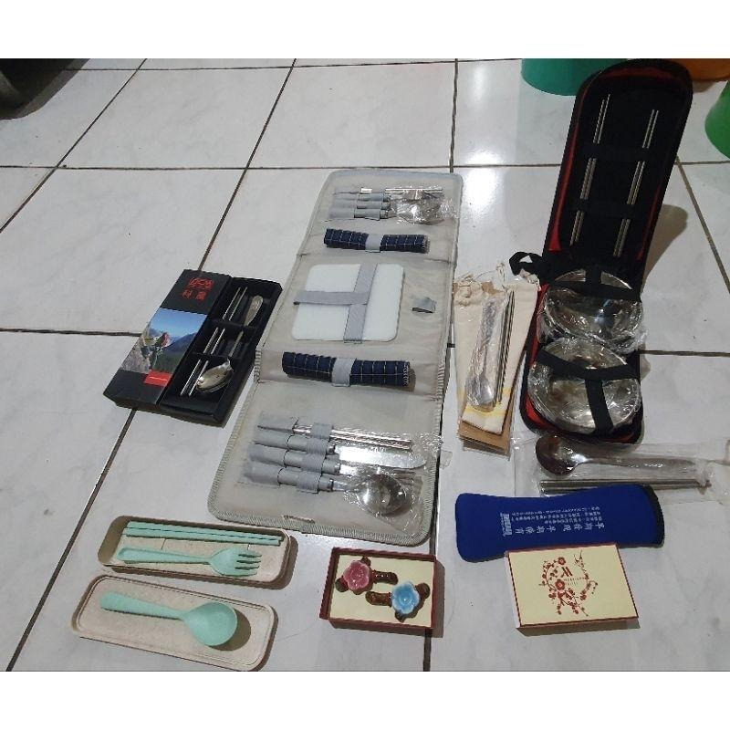 野餐餐具組 鐵碗餐具組 鐵筷外出餐具環保餐具 麥梗餐具  KARRIMOR304不鏽鋼2入餐具組 櫻花筷架萬豪酒店-細節圖9