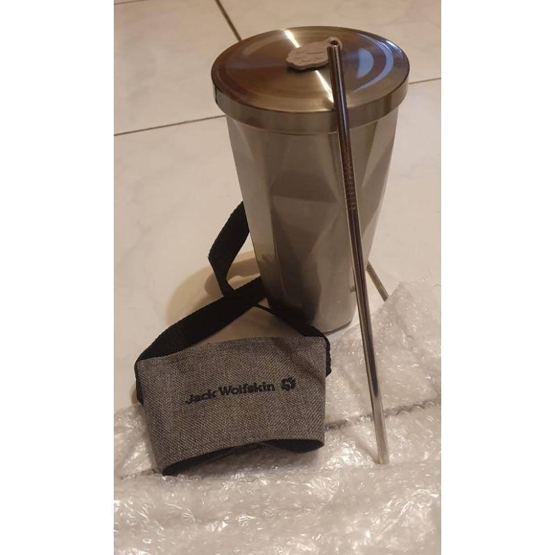 流線玻璃瓶 500ml 全新未使用  隨行杯 冰淇淋杯 2入1組浮雕高腳杯 樂扣樂扣優質矽膠提袋水壺 580ml-細節圖4