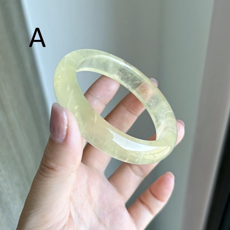 天然水晶礦石AA785黃水晶正圈手鐲平安鐲(55圈口)財運必備-細節圖3