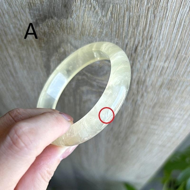 天然水晶礦石AA785黃水晶正圈手鐲平安鐲(55圈口)財運必備-細節圖4