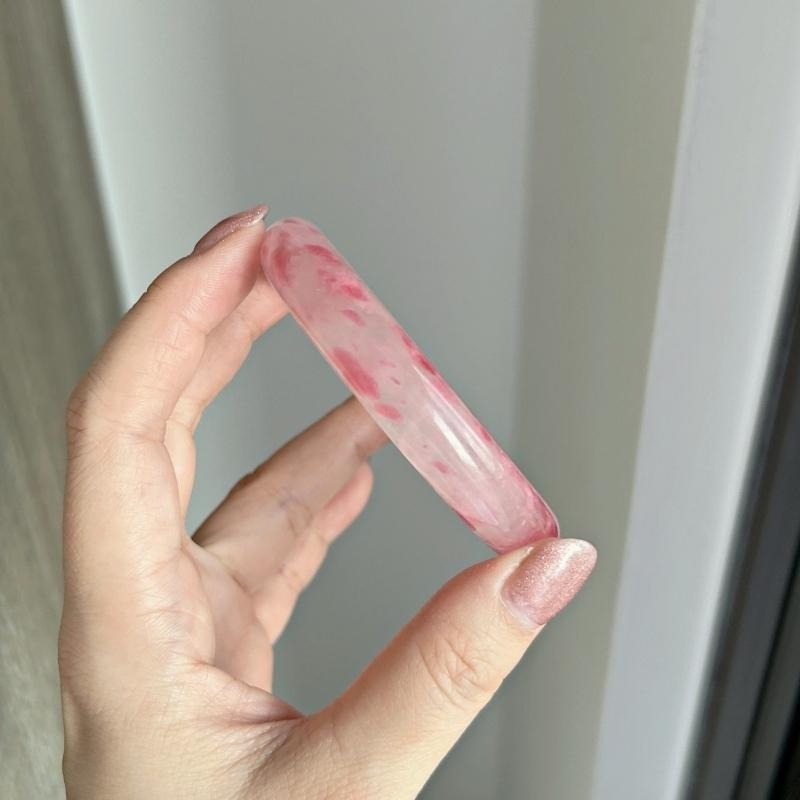 天然水晶礦石AA717櫻花雨薔薇輝手鐲(58圈口)浪漫桃花必備-細節圖3