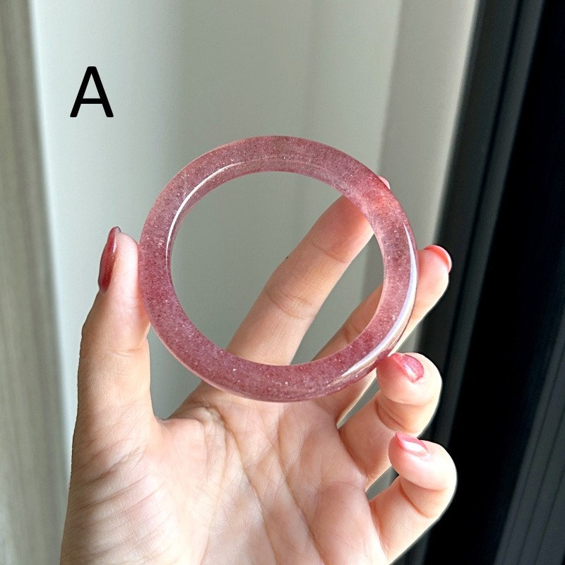 天然水晶礦石AA828草莓晶紅草莓深紅星光感手鐲(51~52圈口)-細節圖2