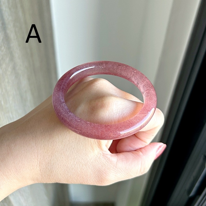 天然水晶礦石AA828草莓晶紅草莓深紅星光感手鐲(51~52圈口)-細節圖3