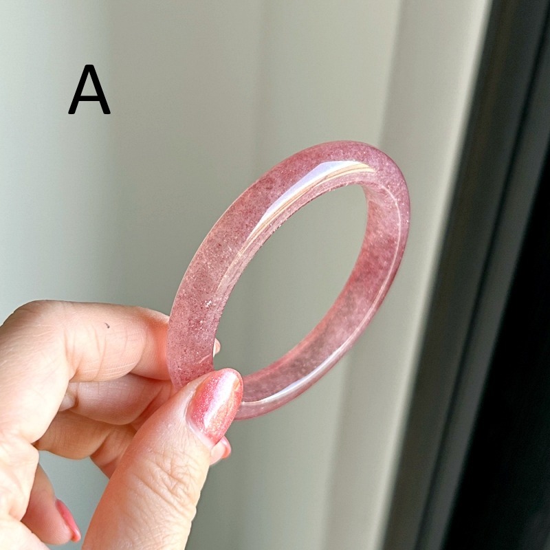 天然水晶礦石AA828草莓晶紅草莓深紅星光感手鐲(51~52圈口)-細節圖5