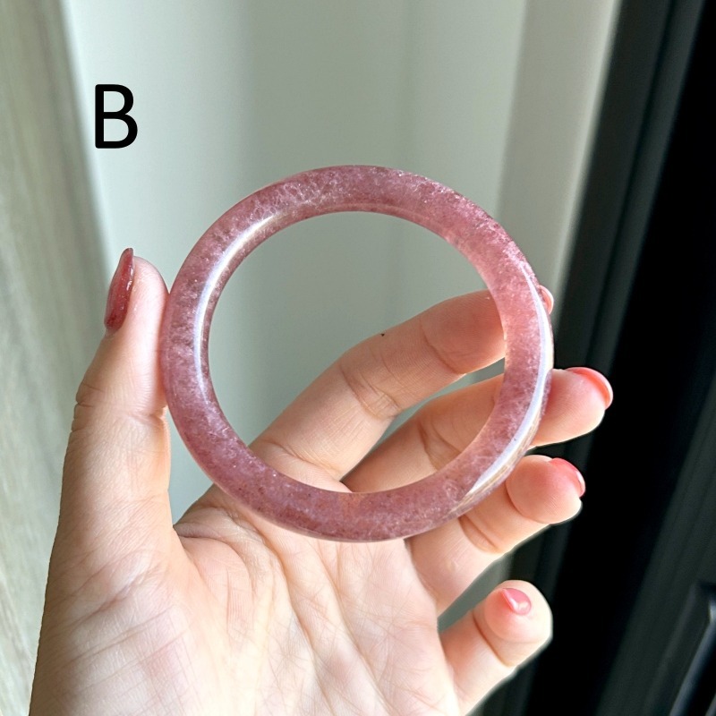 天然水晶礦石AA828草莓晶紅草莓深紅星光感手鐲(51~52圈口)-細節圖7