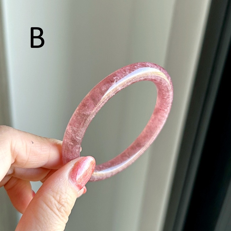 天然水晶礦石AA828草莓晶紅草莓深紅星光感手鐲(51~52圈口)-細節圖9