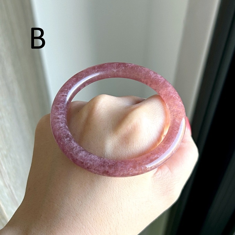 天然水晶礦石AA828草莓晶紅草莓深紅星光感手鐲(51~52圈口)-細節圖10