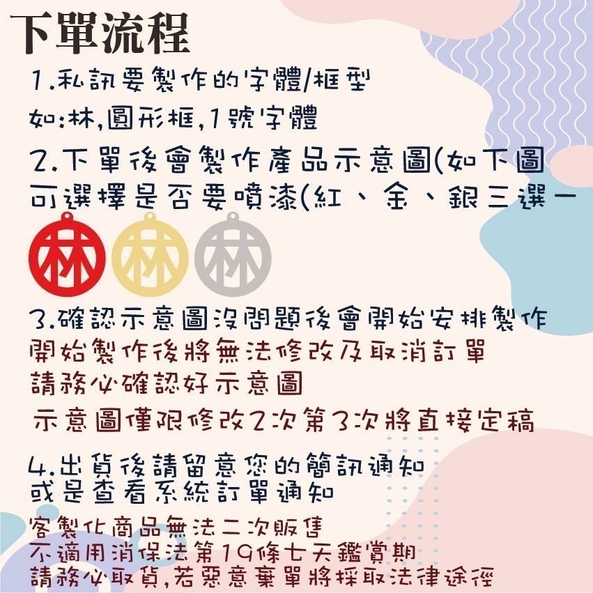 [歐陽愛亂畫]客製化姓名鑰匙圈-細節圖2