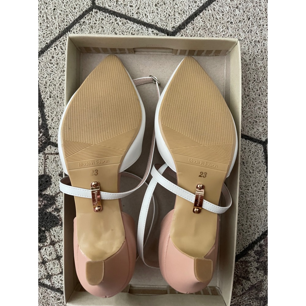 Bonjour 2way羊皮美腿靜音高跟鞋 台灣製 粉橘 36-細節圖4