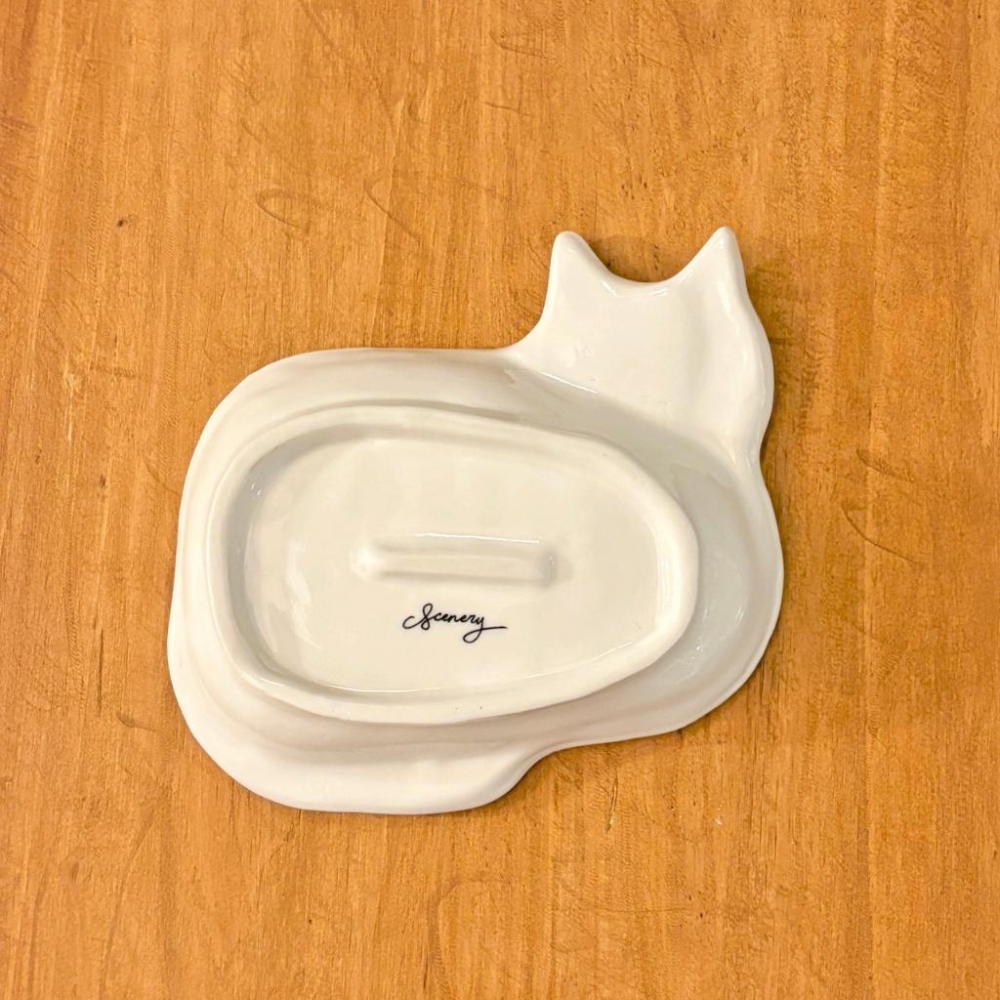 【Scenery】動物主題磁器托盤-貓-細節圖2