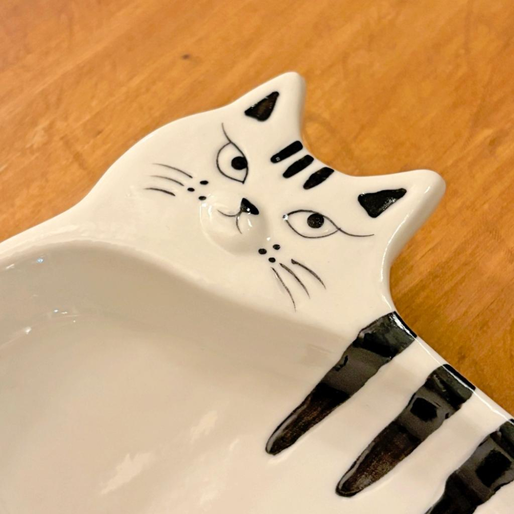 【Scenery】動物主題磁器托盤-貓-細節圖3