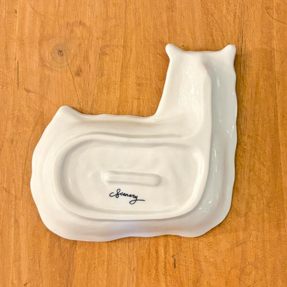 【Scenery】動物主題磁器托盤-羊駝-細節圖2