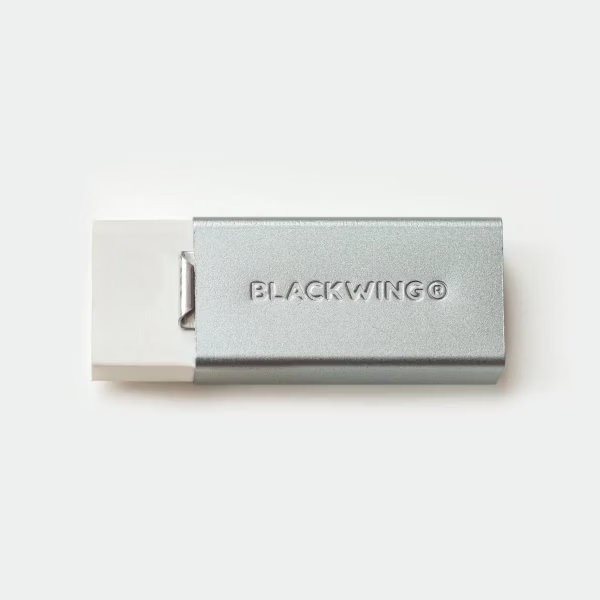 【Blackwing】鋁合金軟質橡皮擦＋收納筆套（黑／白／灰）Soft Handheld Eraser + Holder-細節圖2