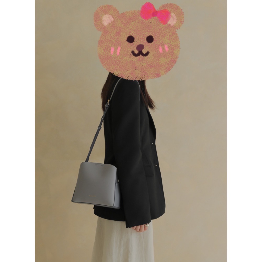 二手 PIXY叛逆浪漫手提包側背包 灰霧藍-細節圖2