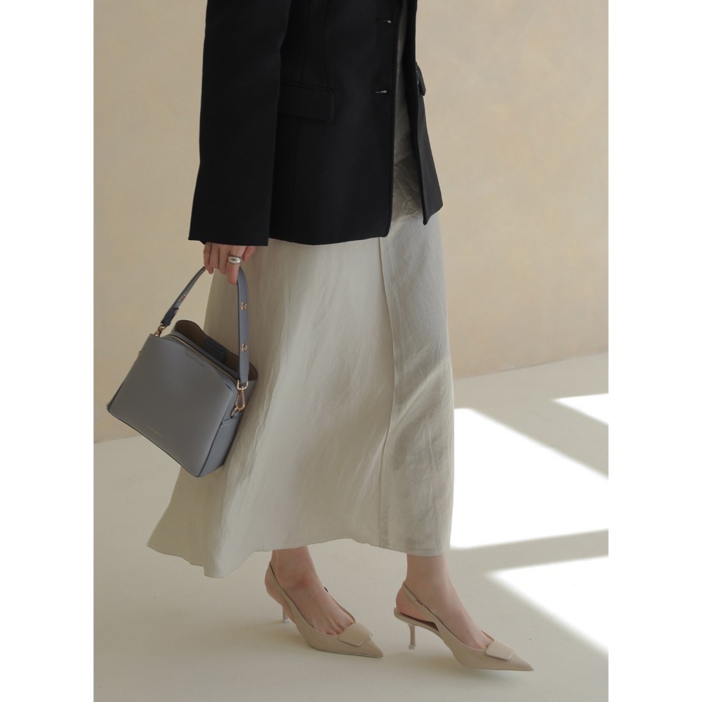 二手 PIXY叛逆浪漫手提包側背包 灰霧藍-細節圖3