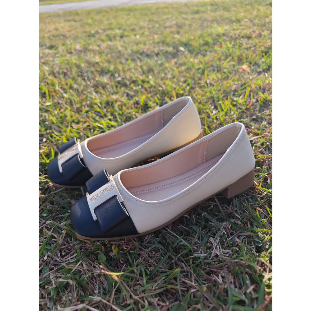 全新 復古方頭低跟鞋-細節圖3