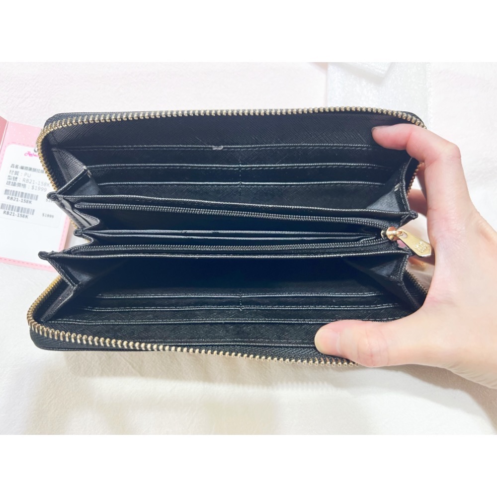 狗頭包 鑲鑽鎖頭拉鍊長夾 （經典黑）-細節圖3