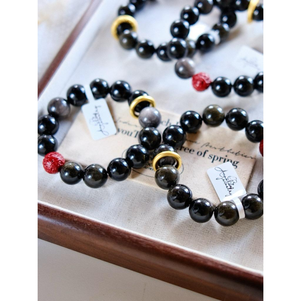 安太歲紅運守護銀曜石開光朱砂硃砂雕刻丨灌注避邪保護能量丨彌雅原創設計-細節圖5