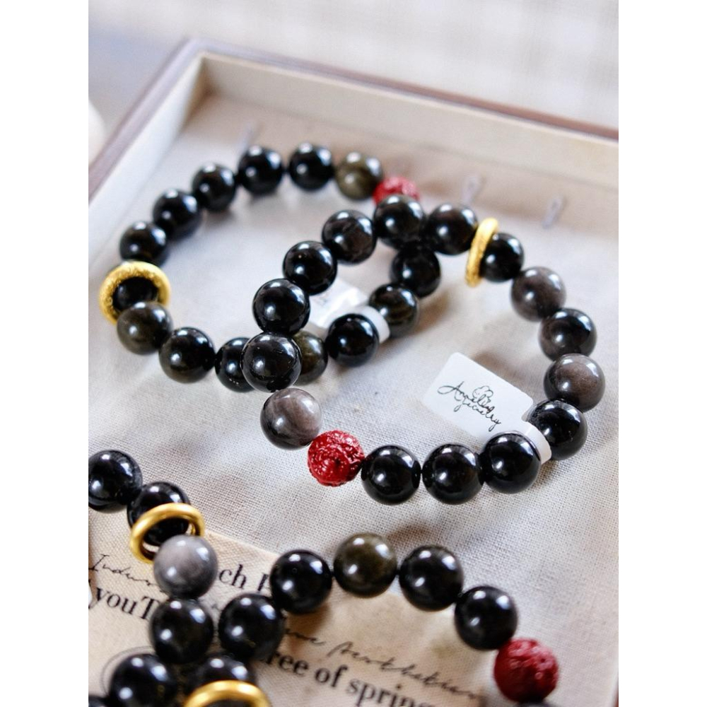 安太歲紅運守護銀曜石開光朱砂硃砂雕刻丨灌注避邪保護能量丨彌雅原創設計-細節圖8