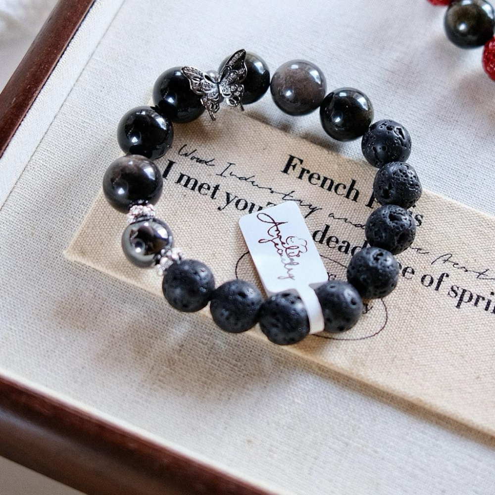 血雨探花丨赤鐵礦火山擴香石蝴蝶丨灌注避邪保護能量丨彌雅原創設計-細節圖2