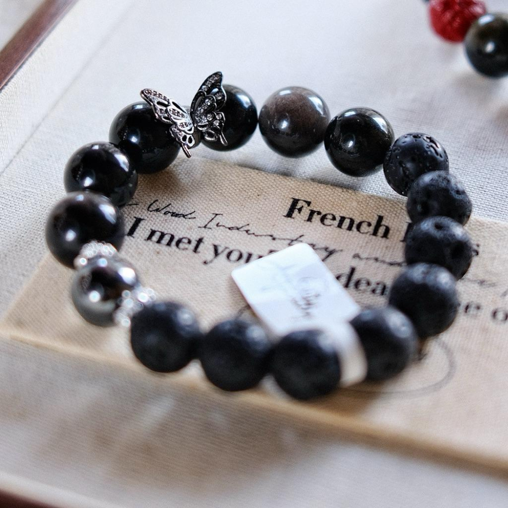 血雨探花丨赤鐵礦火山擴香石蝴蝶丨灌注避邪保護能量丨彌雅原創設計-細節圖3