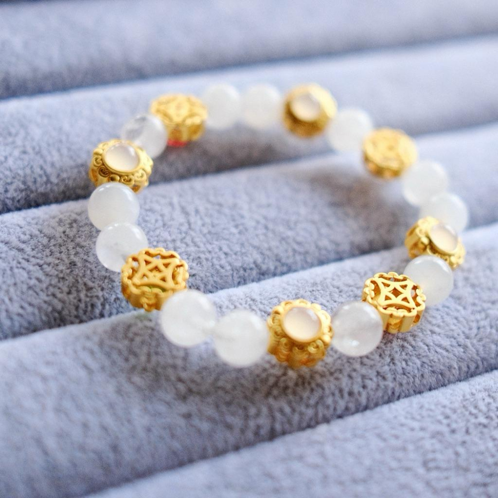 金玉滿堂招財納福溫潤養人丨白月光石宮廷風多寶一物一圖丨彌雅原創設計-細節圖2