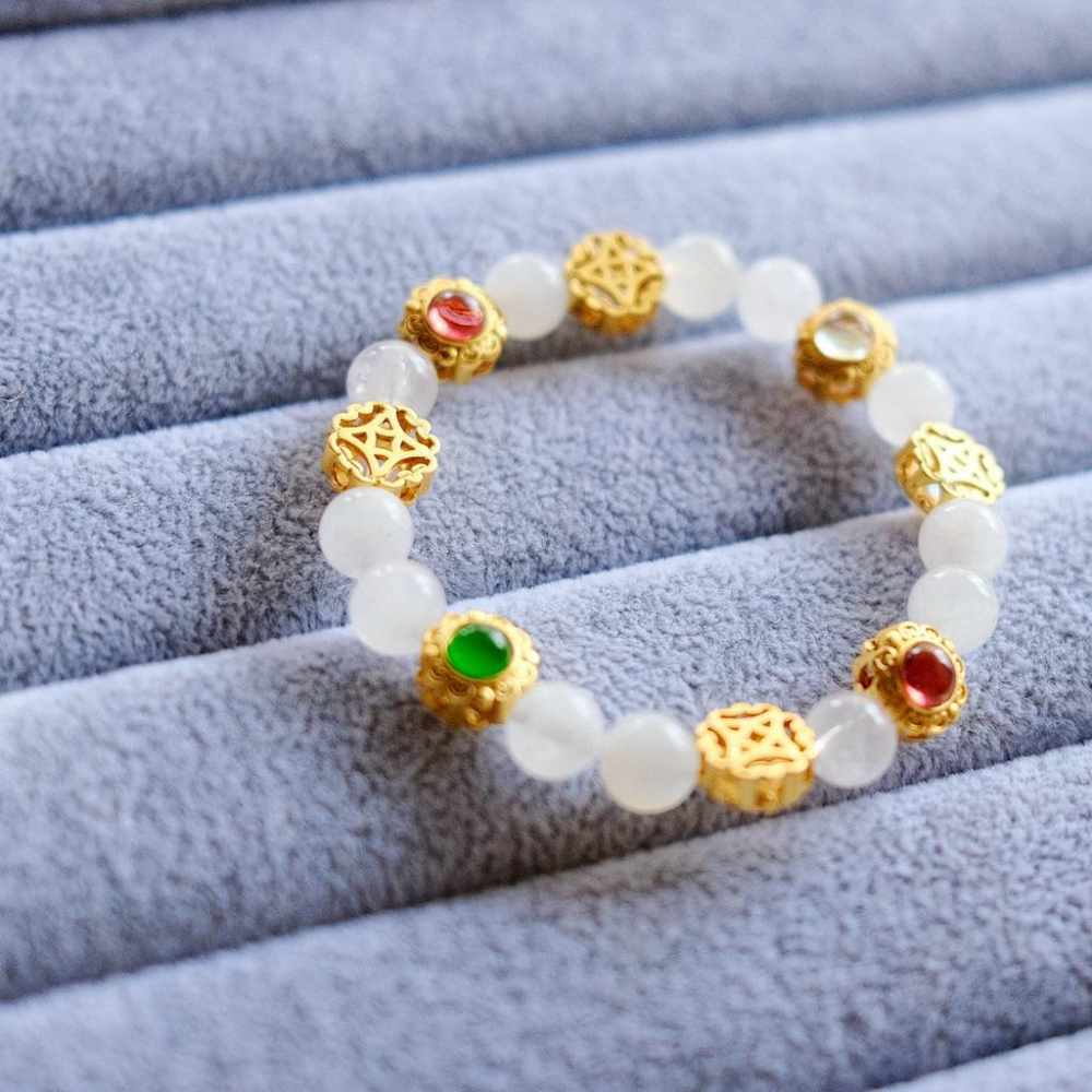 金玉滿堂招財納福溫潤養人丨白月光石宮廷風多寶一物一圖丨彌雅原創設計-細節圖5