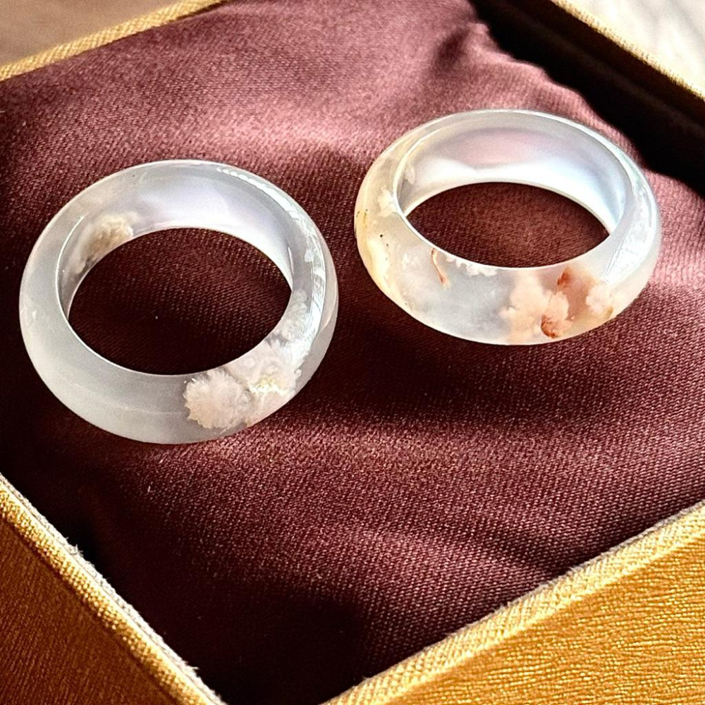 滿樹爛漫丨櫻花瑪瑙雕刻件平安扣旗袍扳指丨水晶靈氣噴霧能量丨彌雅原創設計-細節圖3