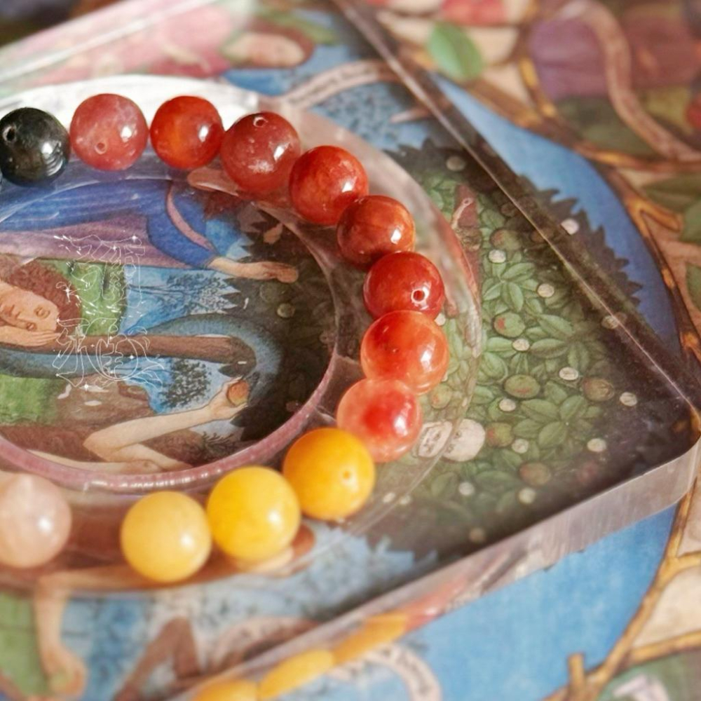 共生幽靈紅膠花紅兔毛水晶丨愛與美維納斯靈氣丨彌雅原創設計-細節圖2