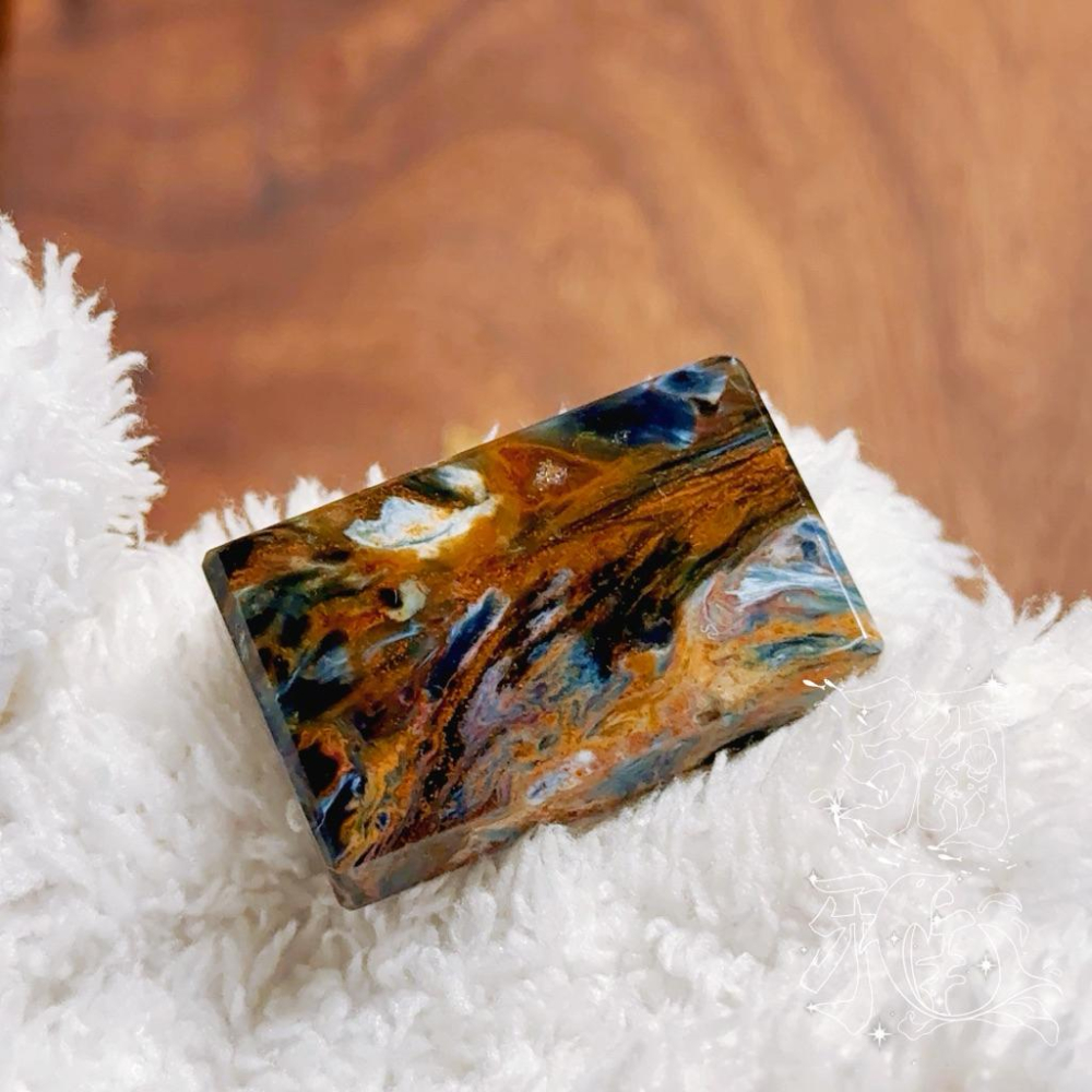 暴風雨王者丨收藏級納米比亞藍彩星球彼得石丨彌雅原創設計-細節圖2