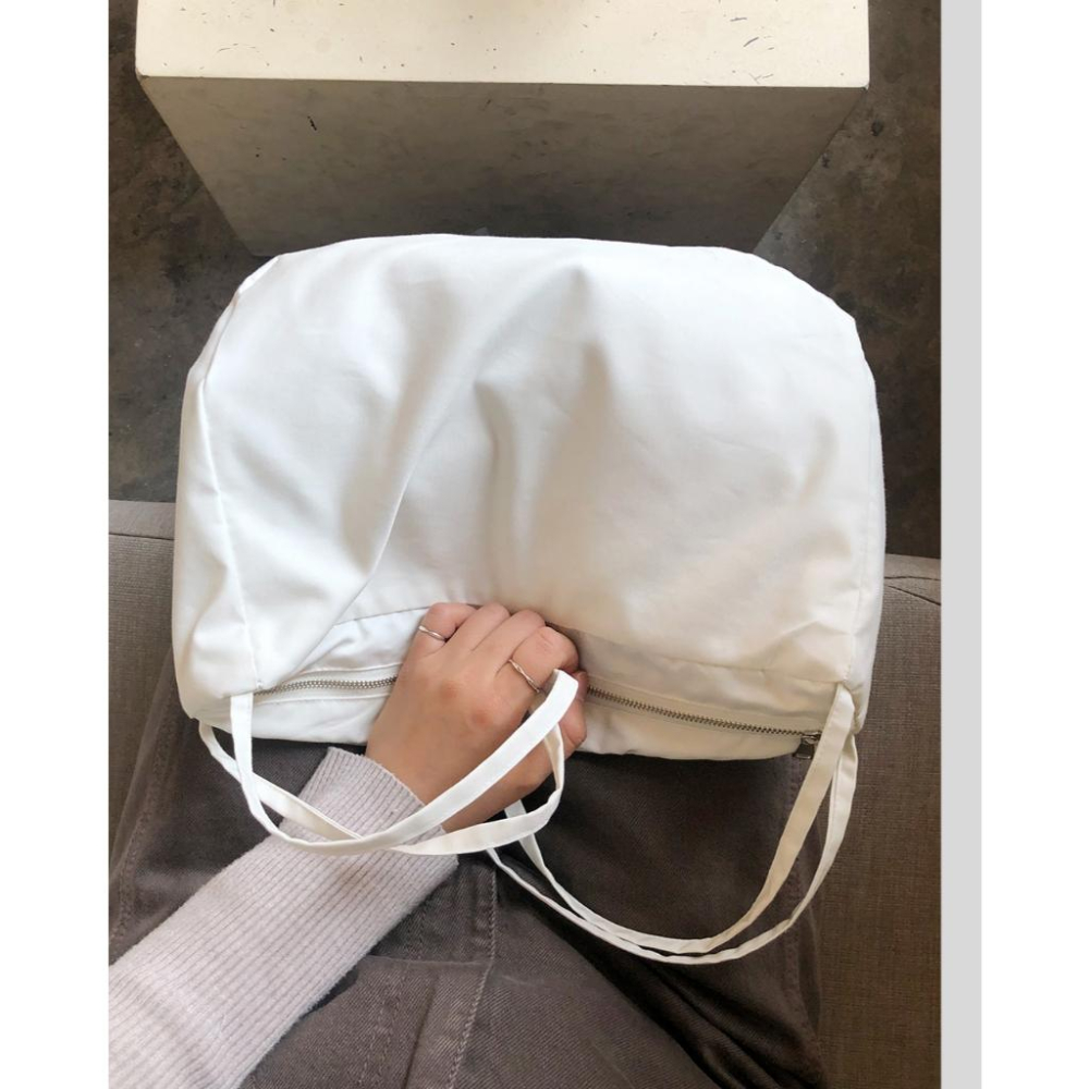 韓國代購「現貨」mucu & ebony Mellow Shoulder Bag帆布包 環保袋 旅遊旅行收納包｜韓國設計-細節圖4