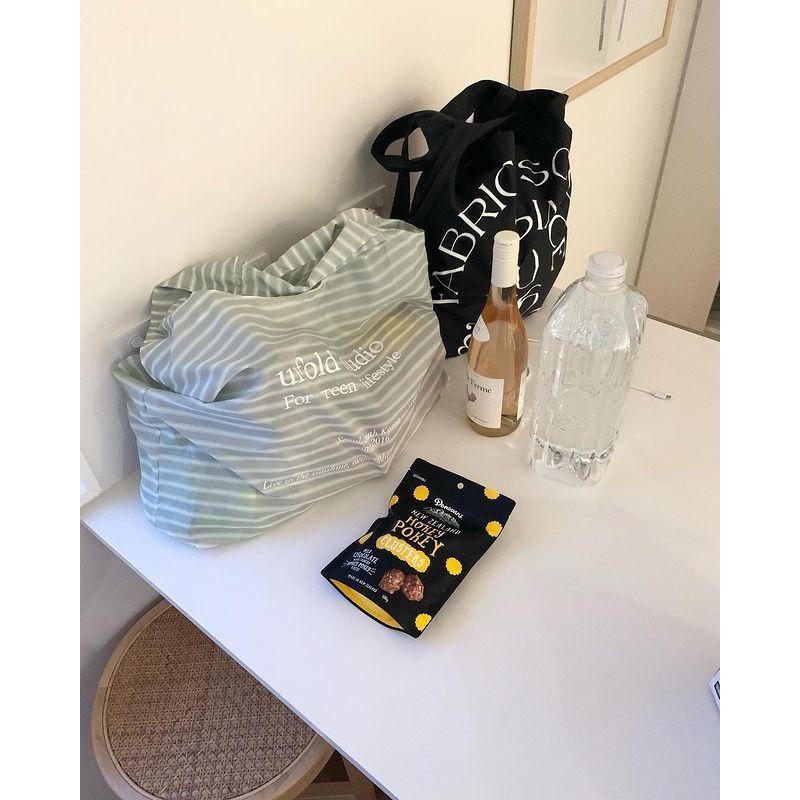 韓國代購「現貨」unfold 그린 pocket bag 帆布包 環保袋 旅遊旅行收納包｜韓國設計師選品-細節圖5