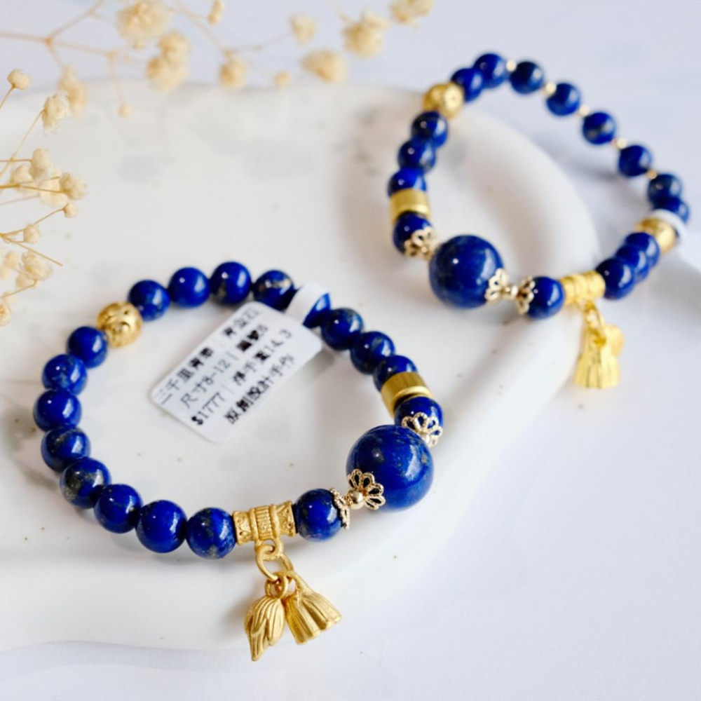 Amelia Jewelry丨刻一方金屑散亂丨阿富汗老料青金石原創設計青金石手串｜篆刻印章/擺件丨礦石療癒水晶法寶-細節圖2