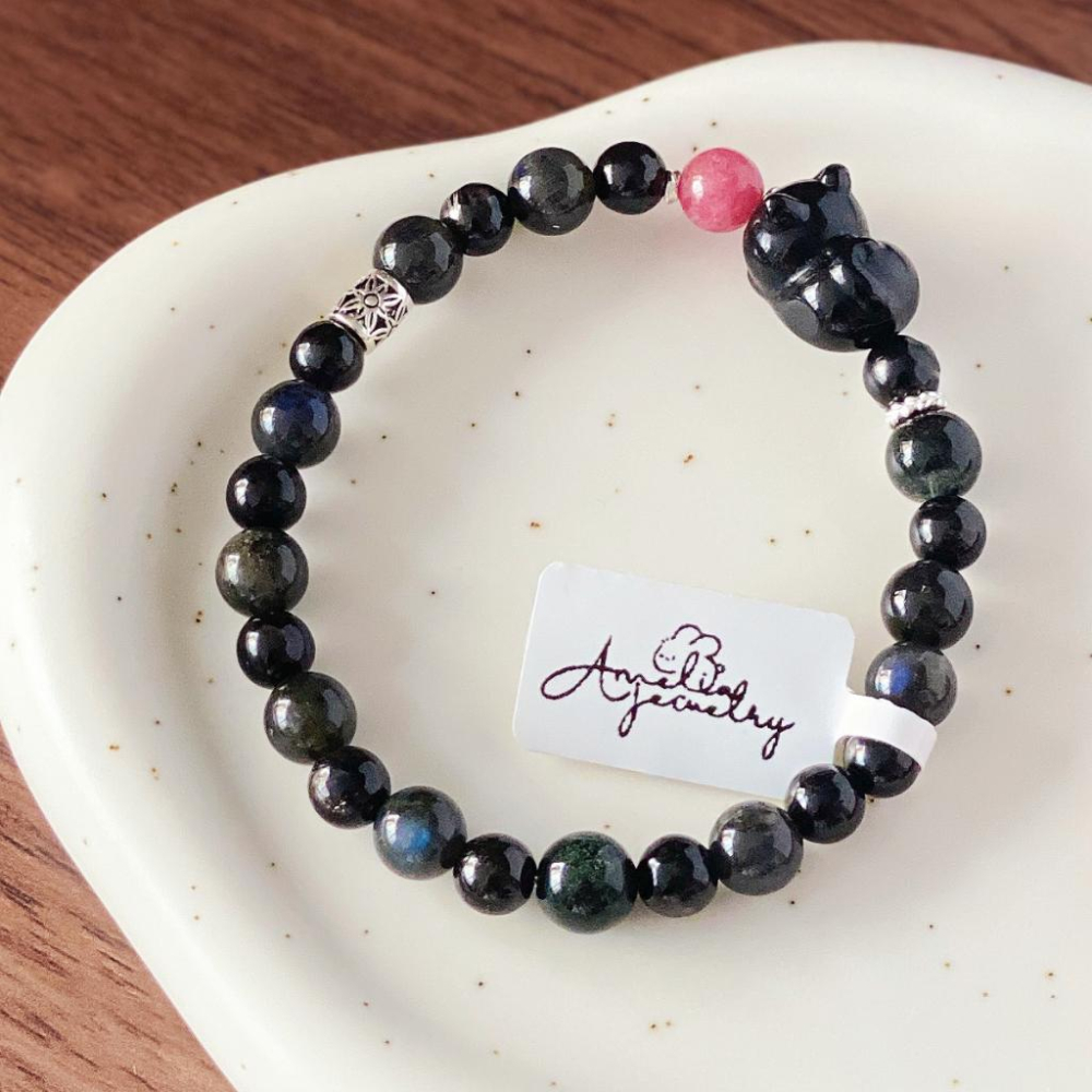 Amelia Jewelry丨極度招財丨十字金光埃及金運石手串丨金運石手鍊-細節圖3