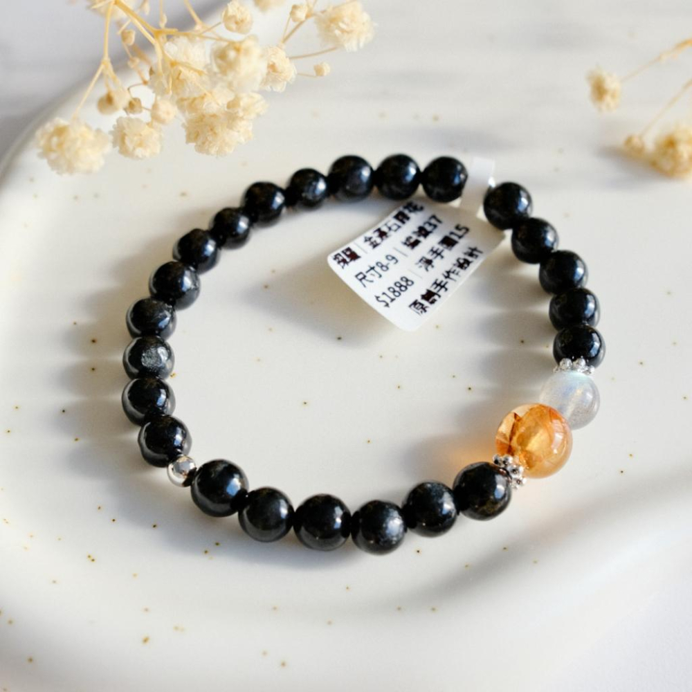 Amelia Jewelry丨極度招財丨十字金光埃及金運石手串丨金運石手鍊-細節圖9