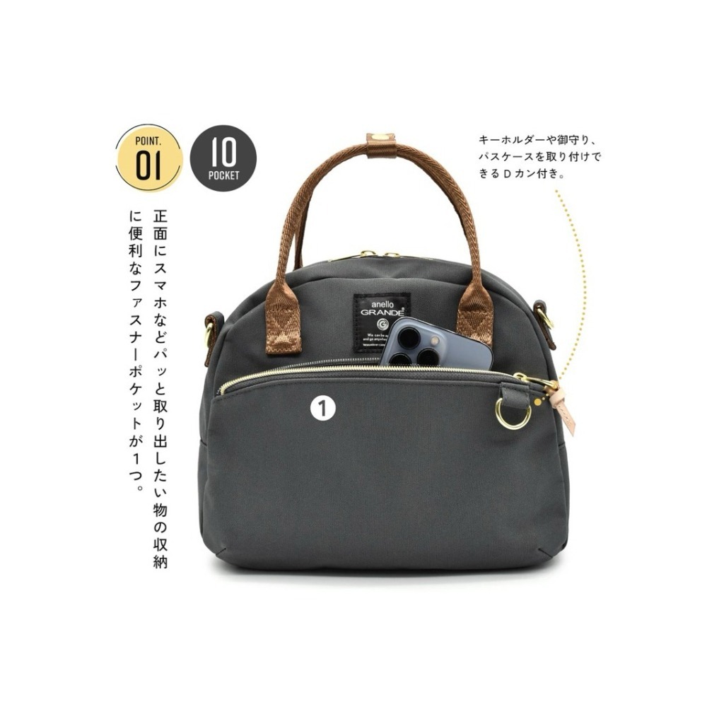 《現貨+預購》日本代購   Anello Grande Mart 2WAY 迷你波士頓包-細節圖4