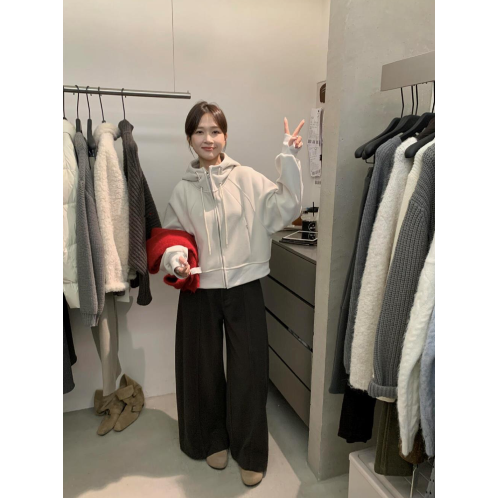 韓系休閒奧粒絨衛衣連帽外套-細節圖5