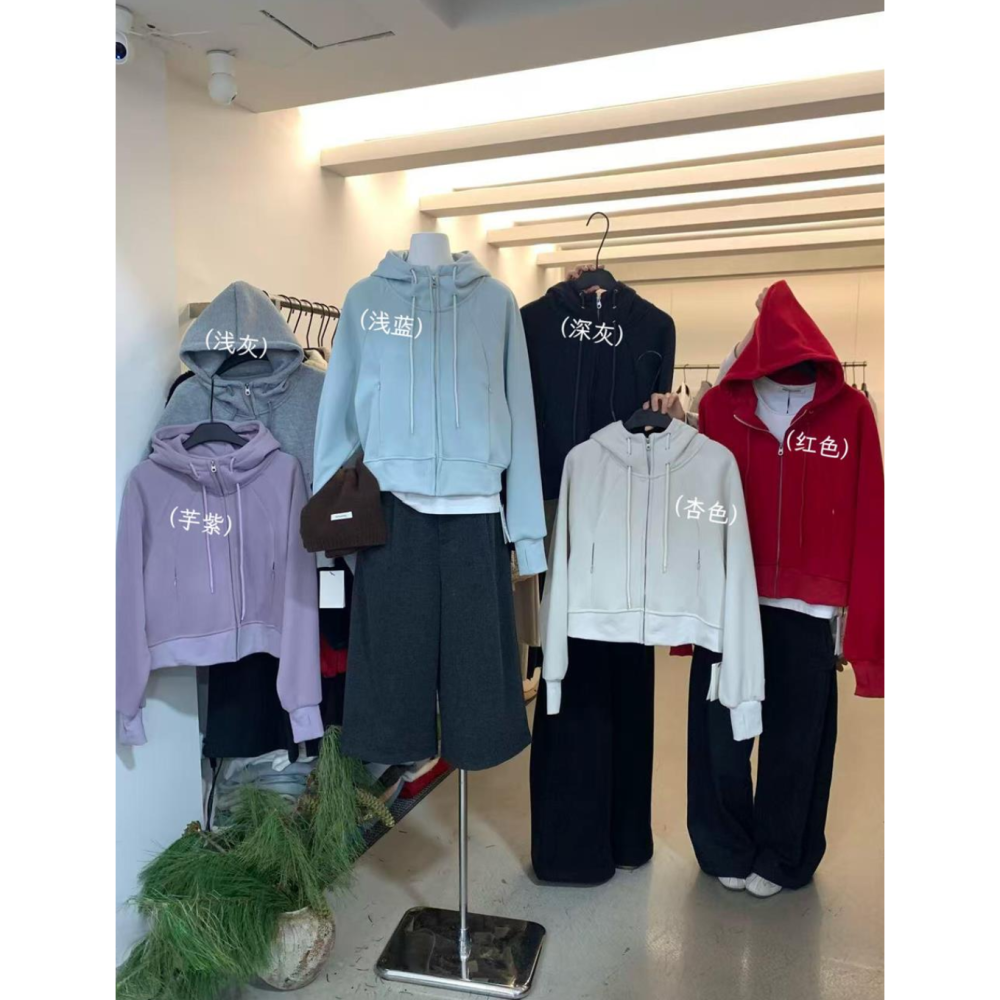 韓系休閒奧粒絨衛衣連帽外套-細節圖9