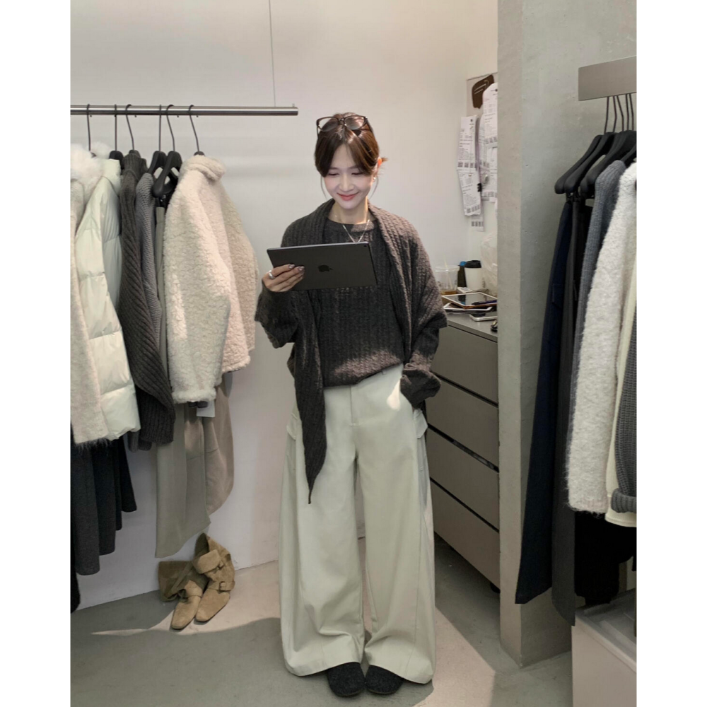 簡約百搭氛圍感麻花毛衣(配披肩)-細節圖3