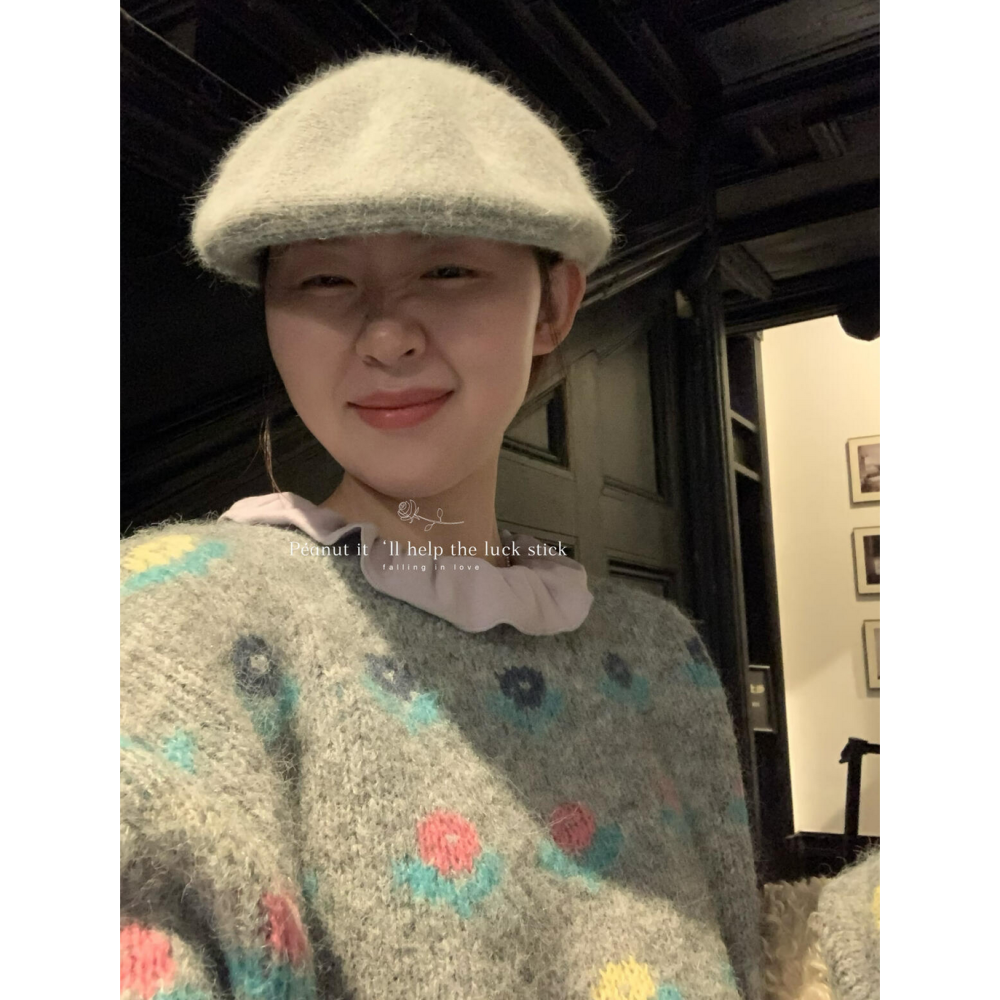 日系小清新花朵休閒毛衣-細節圖10