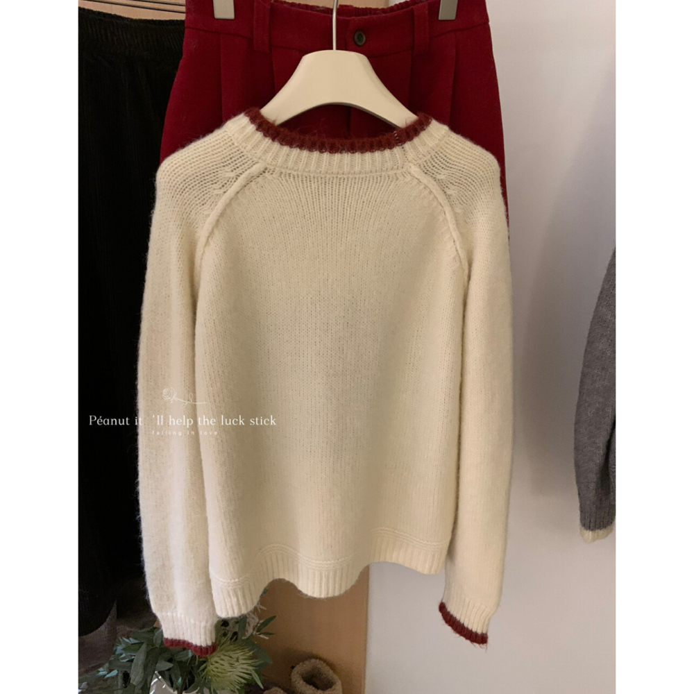 韓系休閒童趣小紅帽卡通熊毛衣-細節圖8